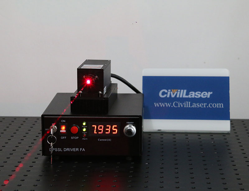 671nm 1200mW Red DPSS Laser High Power Diode Pumped Laser